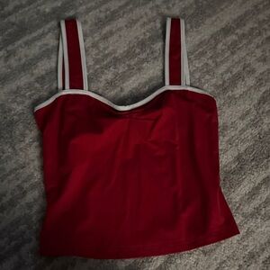 Princess Polly Red Tank with White Trim